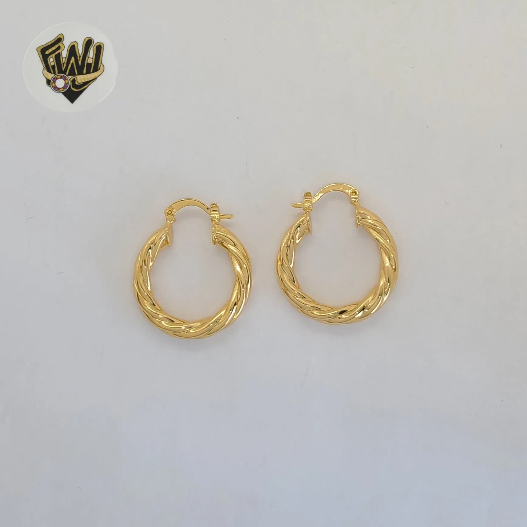 (1-2603-4) Gold Laminate - Twisted Hoops - BGO