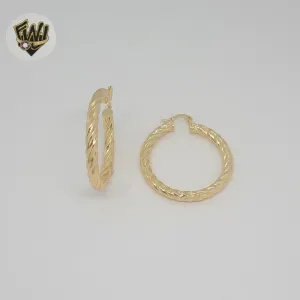 (1-2707-3) Gold Laminate - Twisted Hoops - BGO