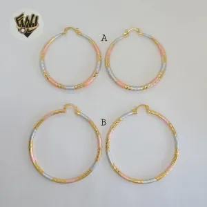 (1-2773-1) Gold Laminate - Three Tone Hoops - BGO