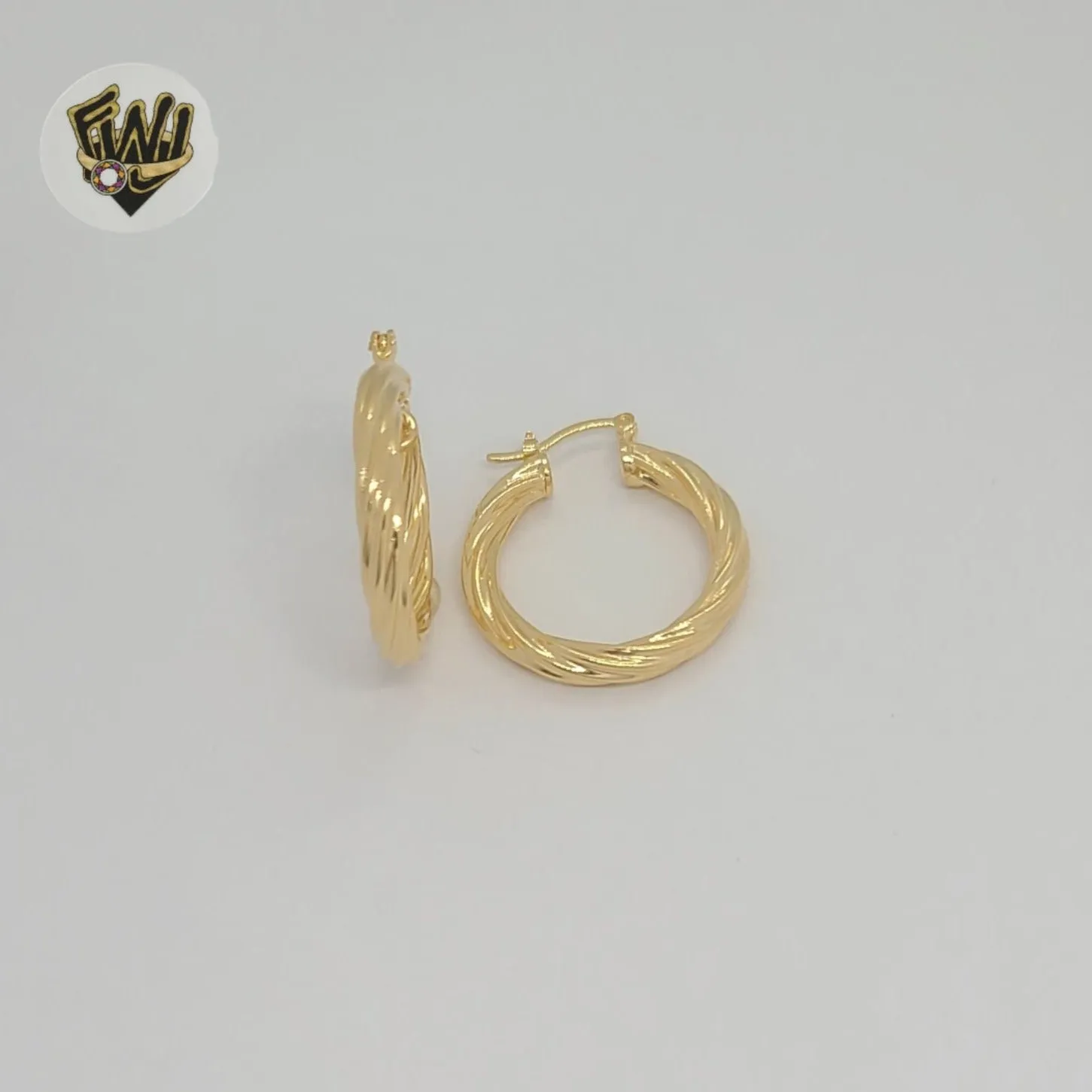 (1-2979-4) Gold Laminate - Twisted Hoops - BGF