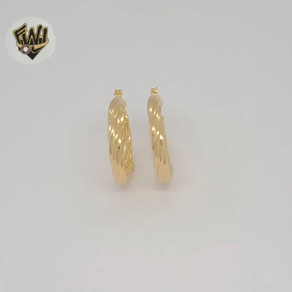 (1-2979-4) Gold Laminate - Twisted Hoops - BGF