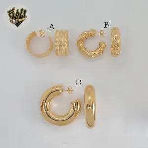 (1-2984-1) Gold Laminate - Half Chunky Hoops - BGF