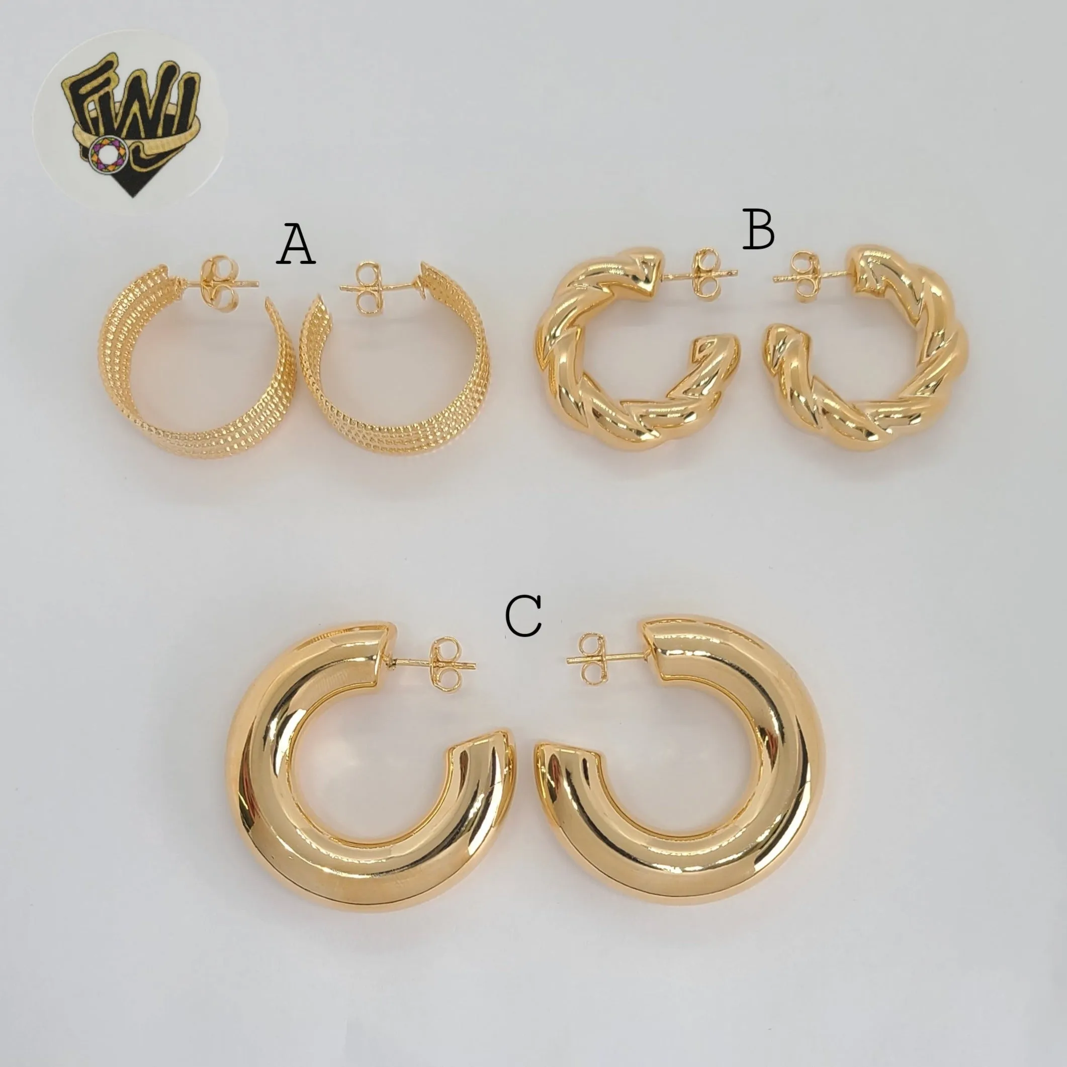 (1-2984-1) Gold Laminate - Half Chunky Hoops - BGF