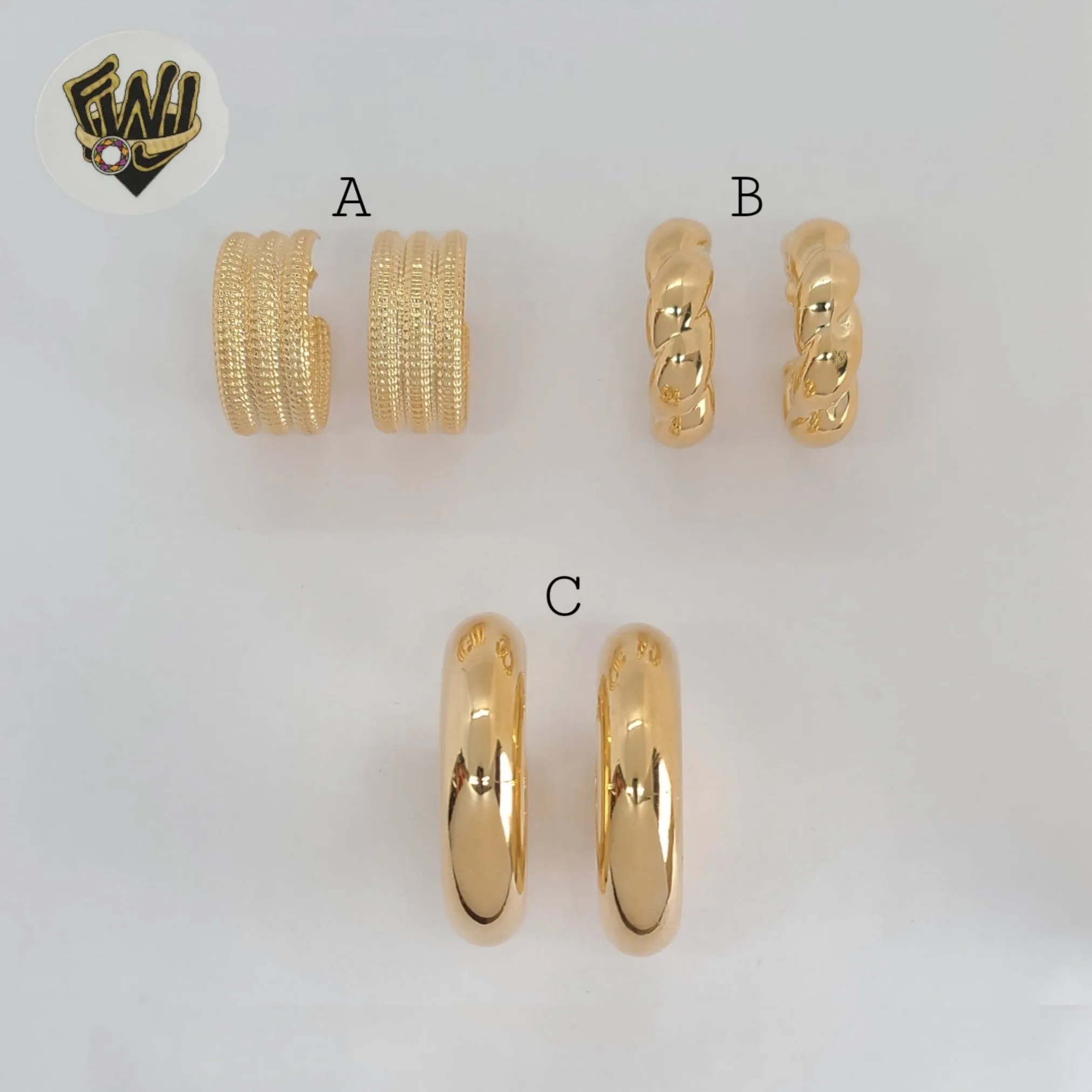 (1-2984-1) Gold Laminate - Half Chunky Hoops - BGF