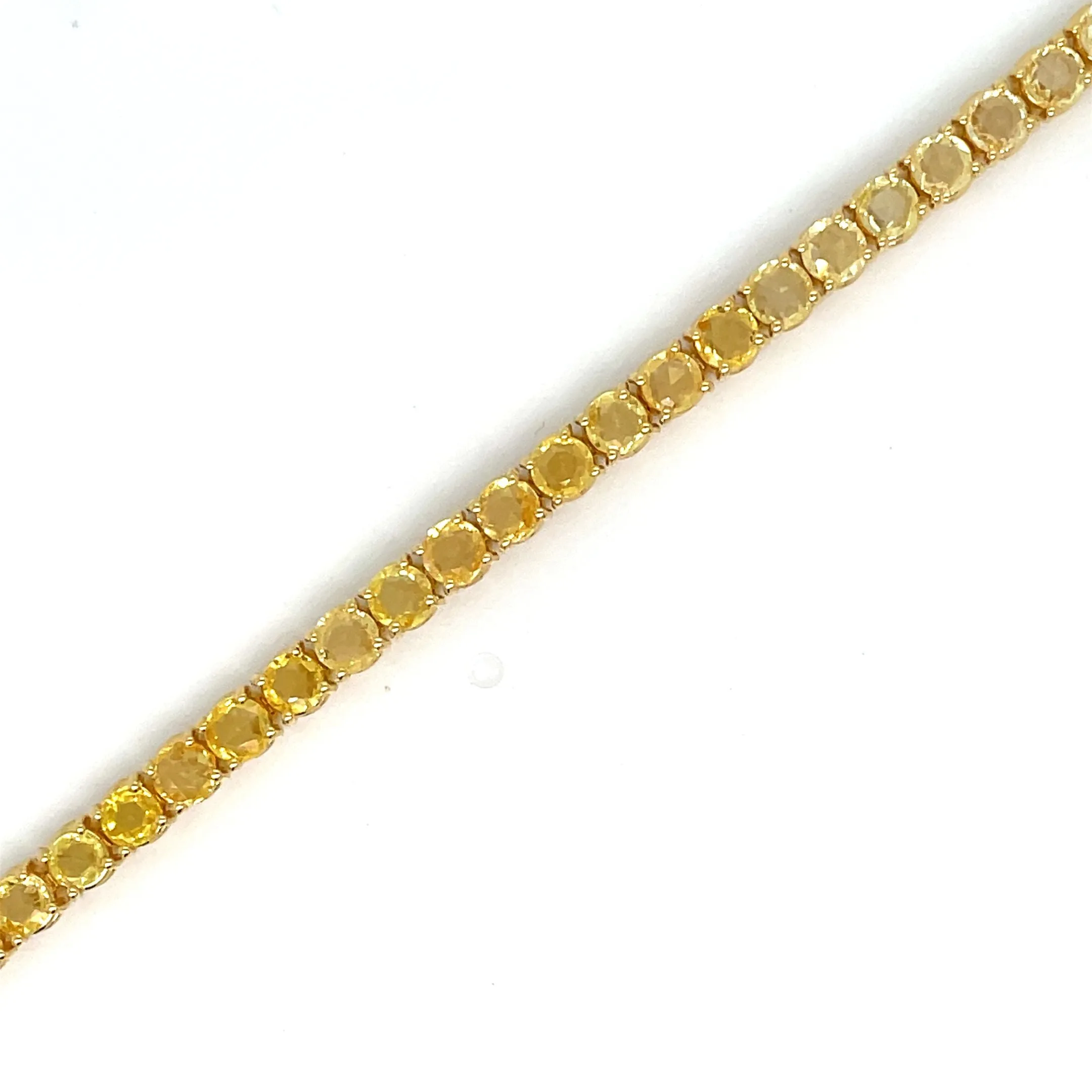 10 Carat Natural Yellow Sapphire Gold Tennis Bracelet