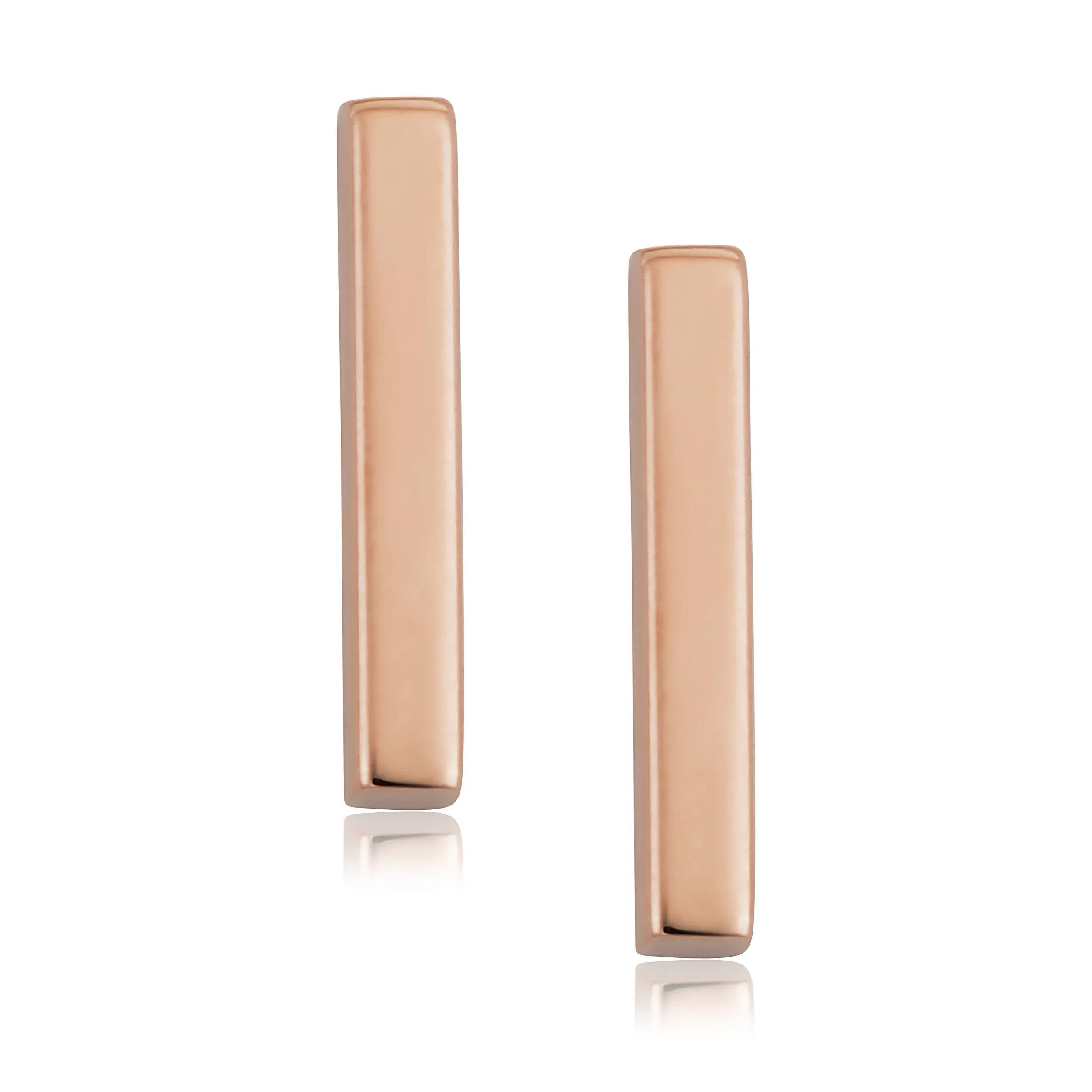 10k Rose Gold Bar Earrings