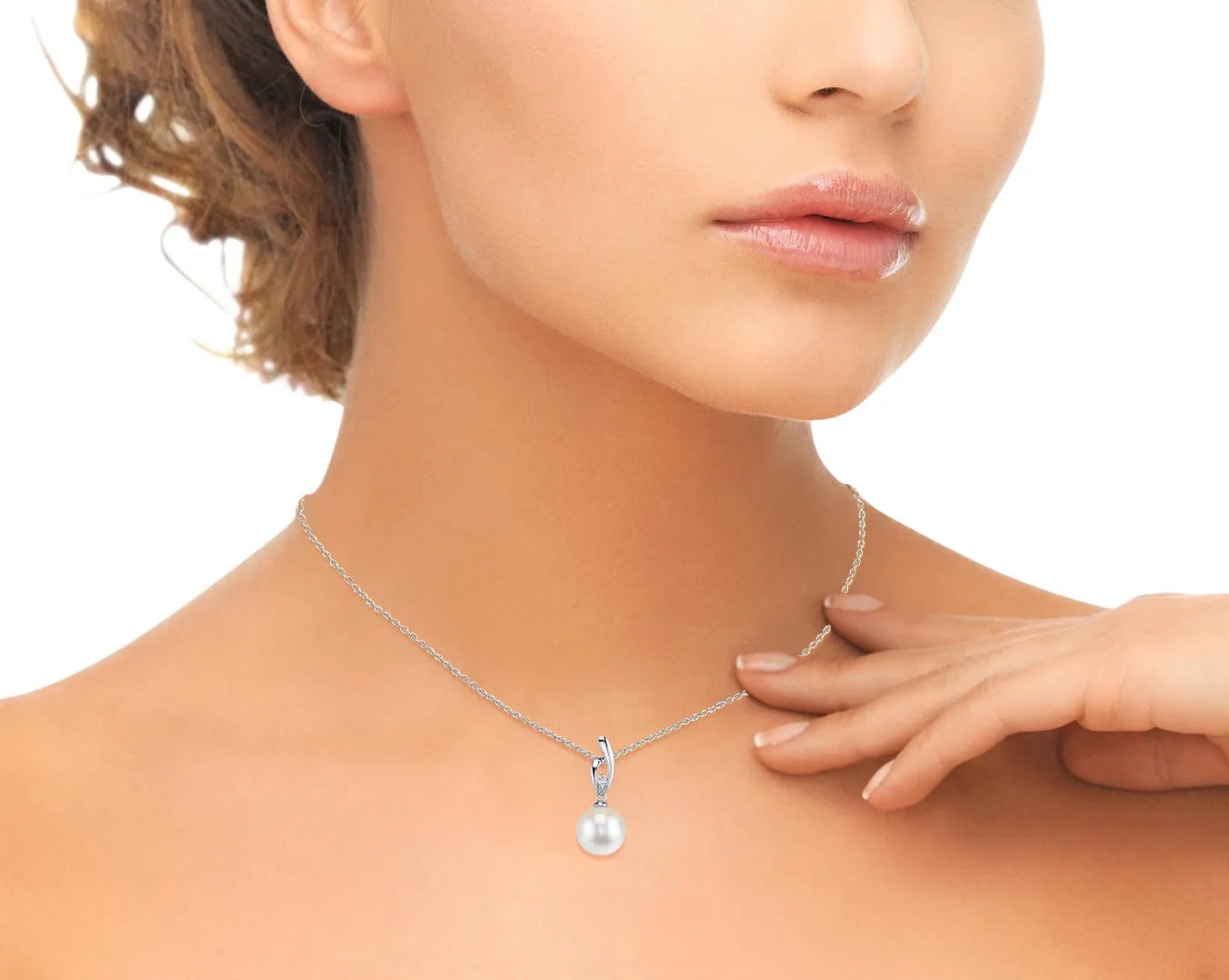 14K Gold Freshwater Pearl & Diamond Lois Pendant