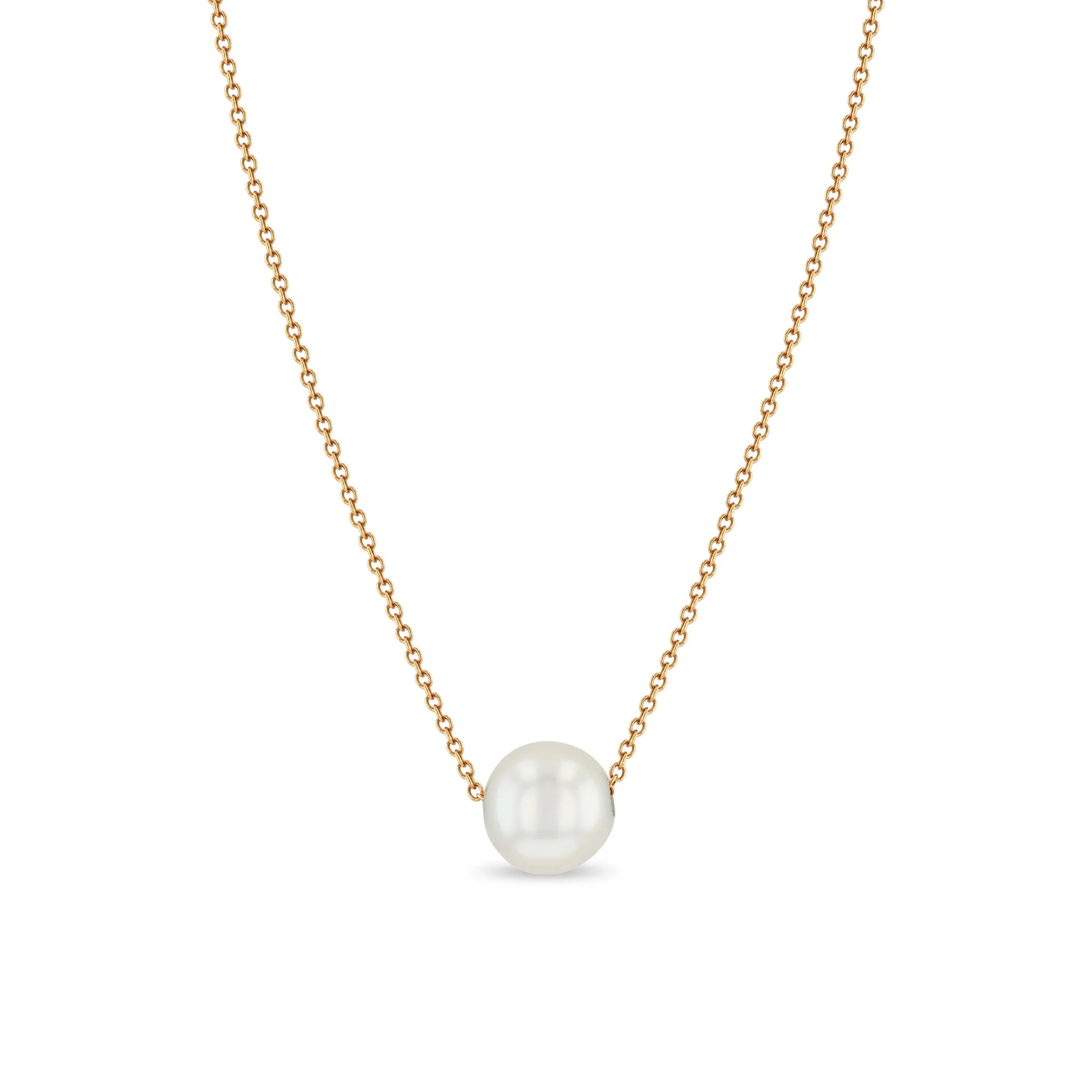 14k Gold Large Pearl Necklace