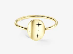 14k Solid Gold Zodiac Signet Ring