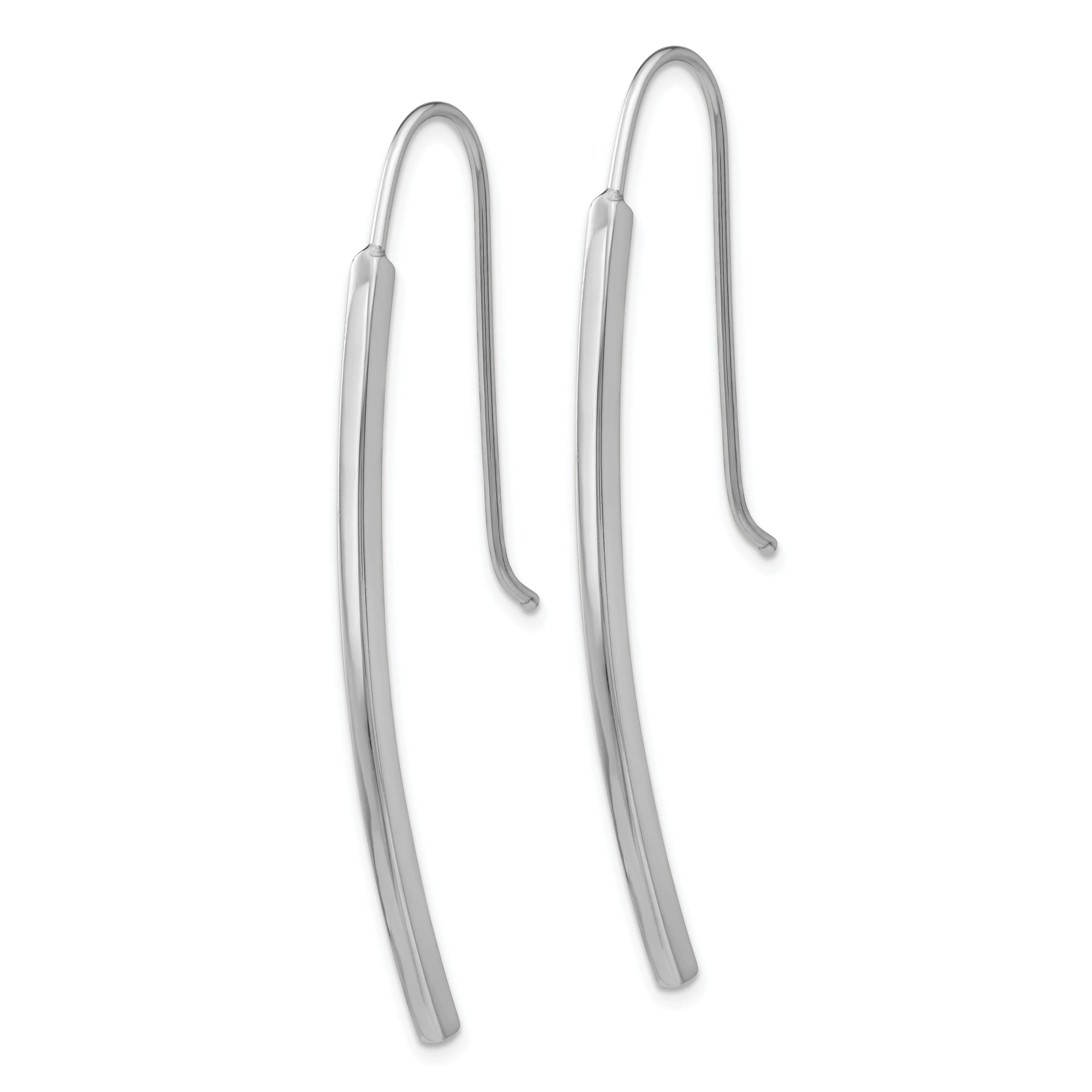 14k White Gold Polished Bar Shape Post Earrings