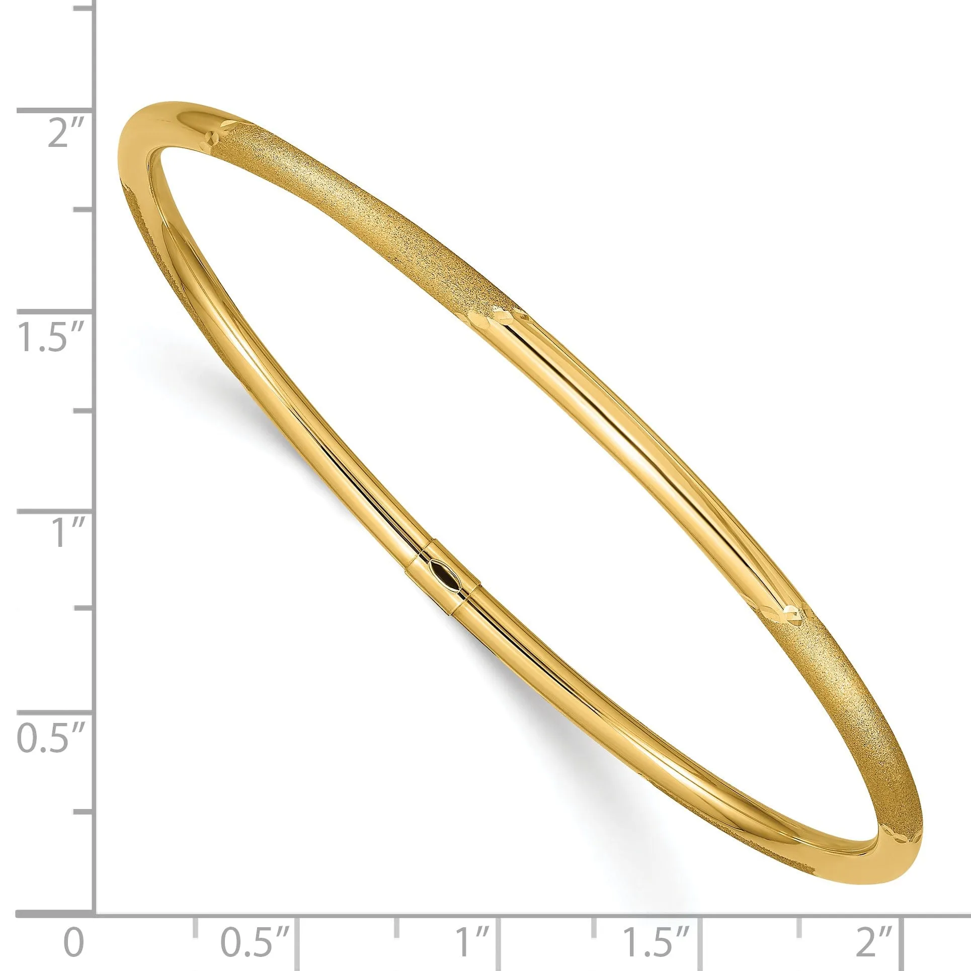 14k Yellow Gold Satin Finish Slip-on Bangle