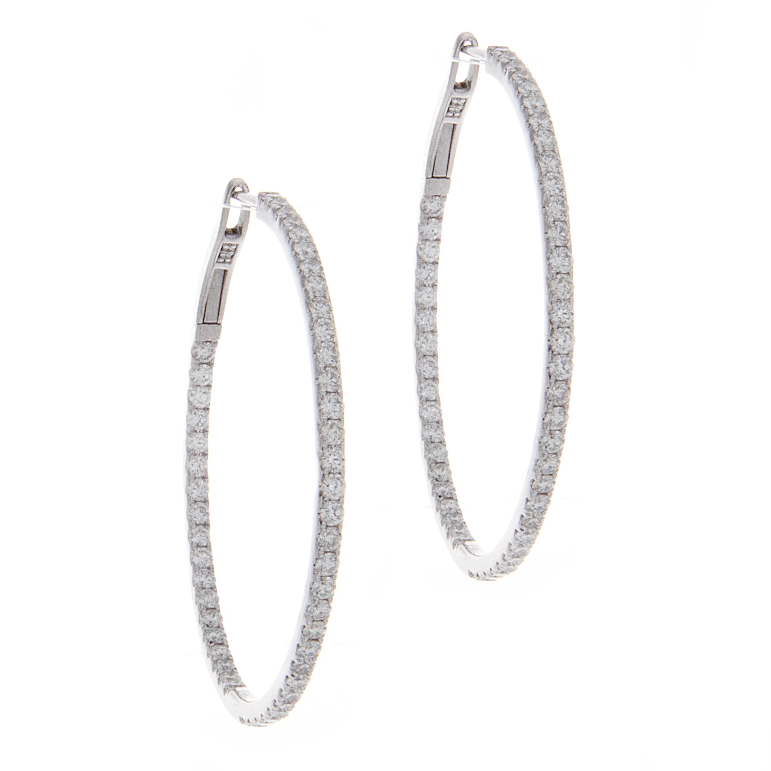 1.76ct 14k white Gold Medium Diamond Hoops