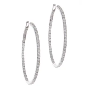 1.76ct 14k white Gold Medium Diamond Hoops