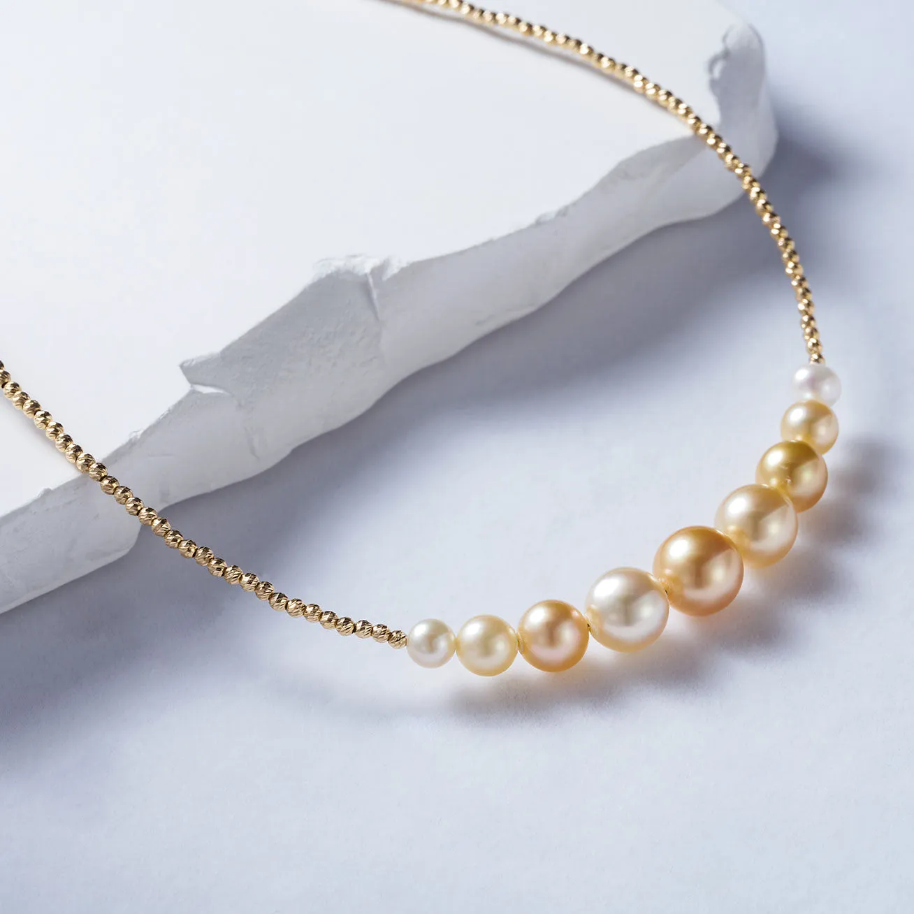 18k Gold South Sea Golden Pearl Necklace KN00209