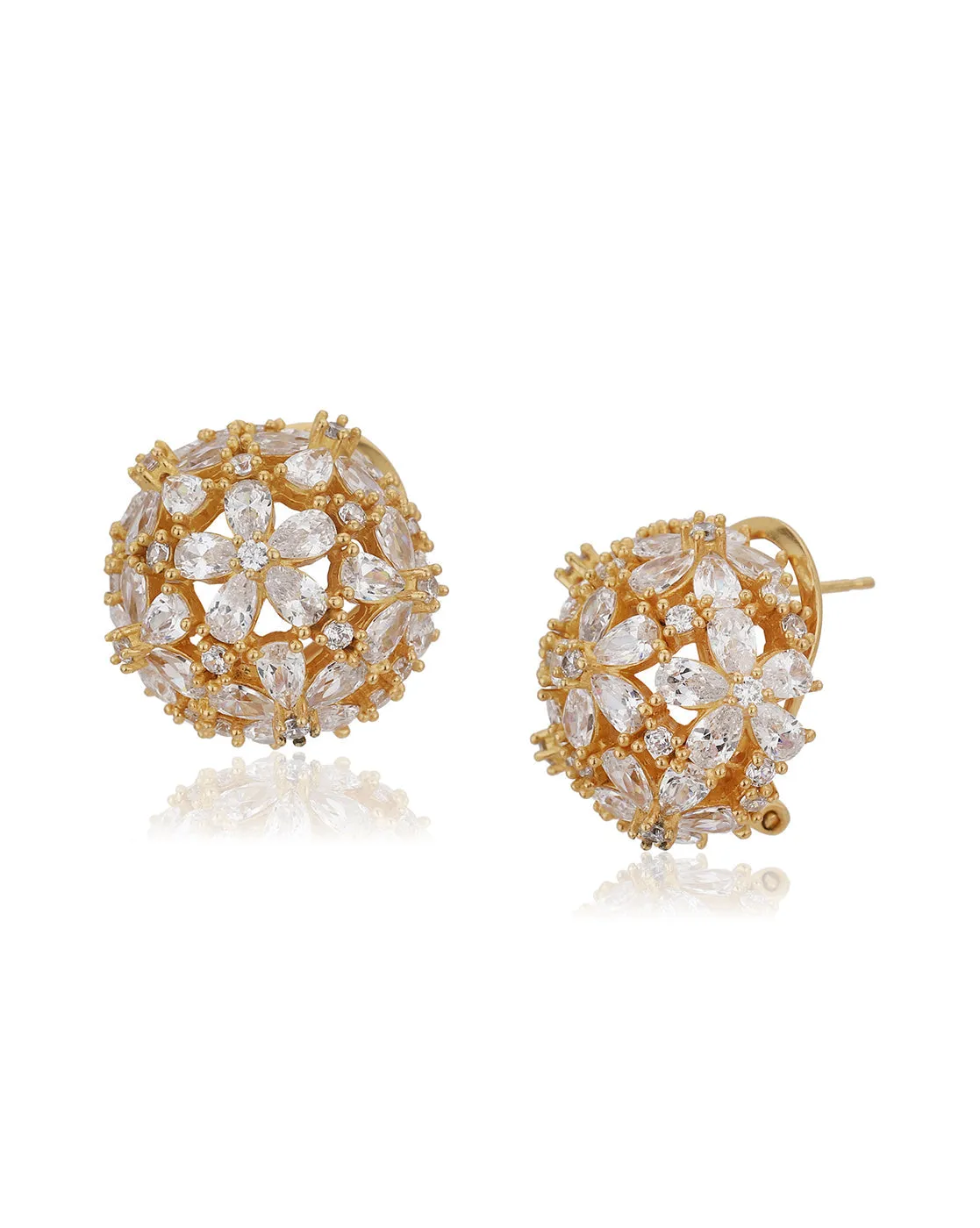 18Kt Gold Plated Cz Stylish Ear Climber With Tassel Earring