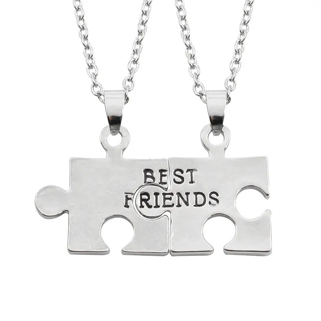 2017 Fashion Bohemian Best Friends BFF Pendant Necklaces 3 PCS/Set Charms Heart Necklace Rhinestone Choker Statement Necklace