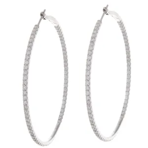 2.30ct 14k White Gold Large Hoops