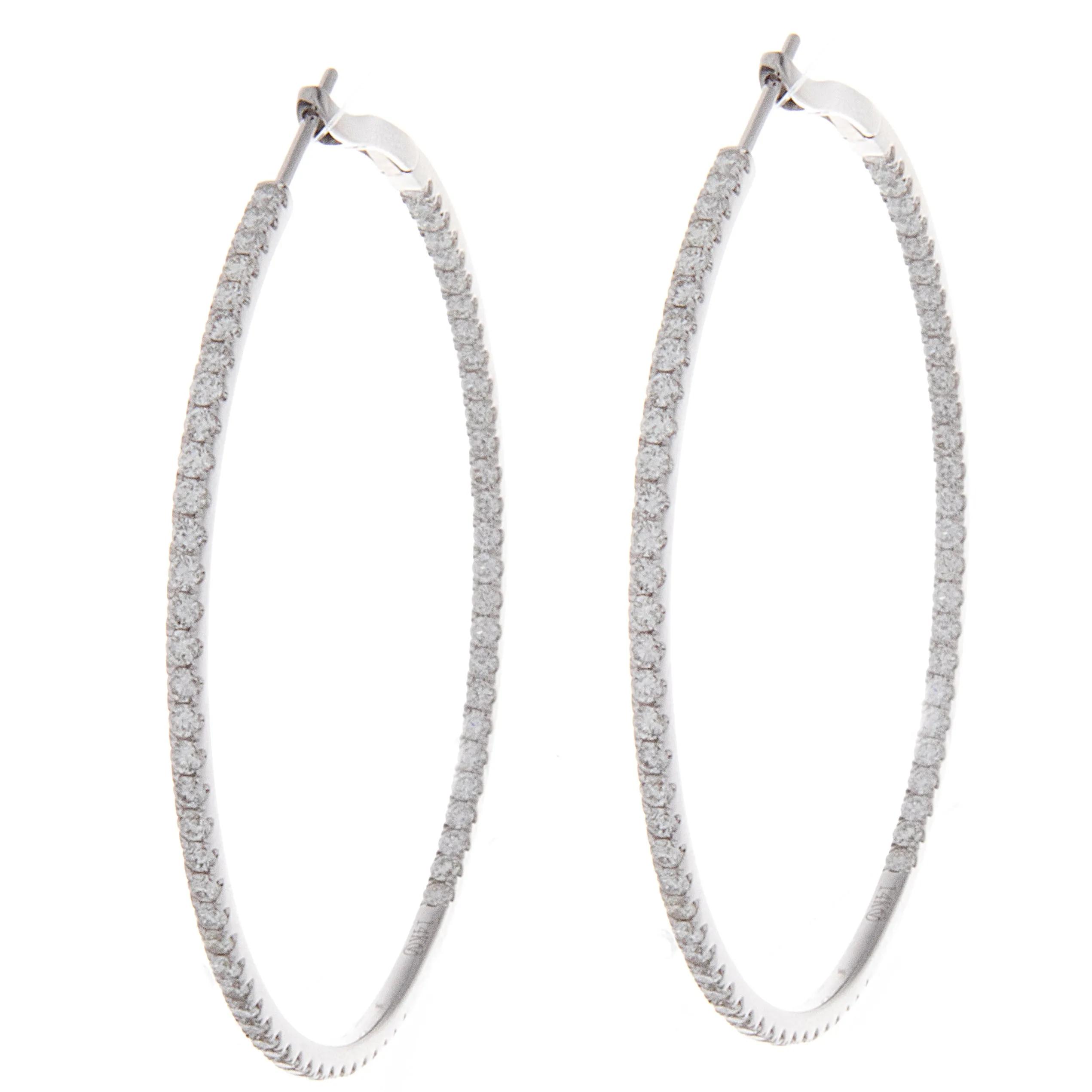 2.30ct 14k White Gold Large Hoops