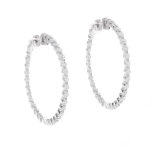 2.48ct 18k White Gold Diamond Hoops