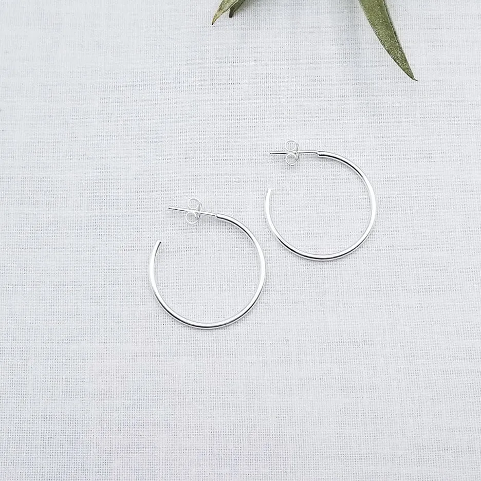 25mm STERLING SILVER HOOP