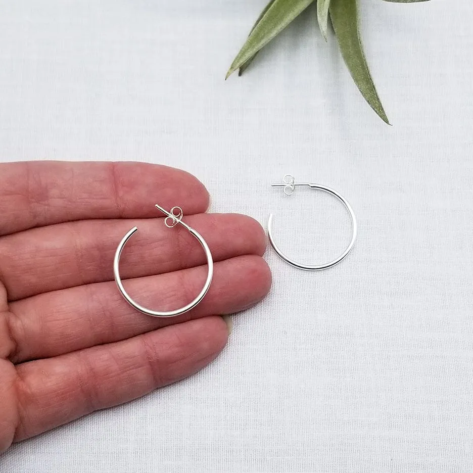 25mm STERLING SILVER HOOP