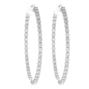 2.76ct 14k White Gold Diamond Hoops