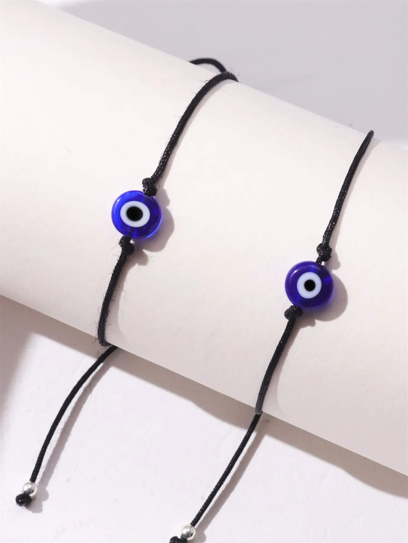 2pcs Evil Eye Bead Decor String Bracelet Women Bracelet Stackable Bracelet