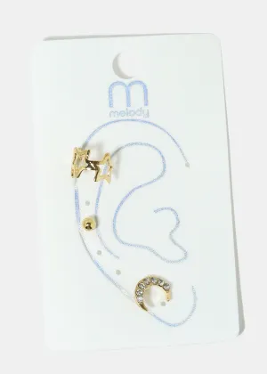 3-Piece Moon & Star Earrings