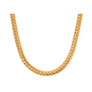 40cm-45cm (16"-18") 6.2mm Width Chunky Flat Cuban Chain Necklace