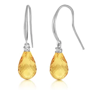 4.6 Carat 14K Solid White Gold Unimaginable Delight Citrine Diamond Earrings