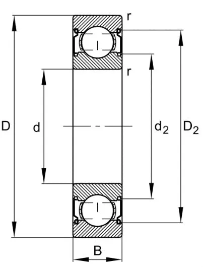 6007-2Z FAG Shielded Deep Groove Ball Bearing 35x62x14mm