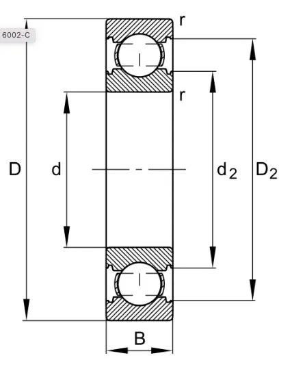 6008-C3 FAG Open Deep Groove Ball Bearing 40x68x15mm