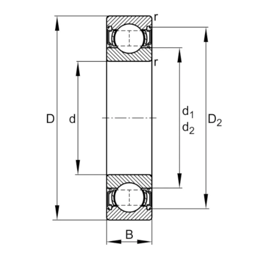 6011-2RSR-C3 FAG Sealed Deep Groove Ball Bearing 55x90x18mm