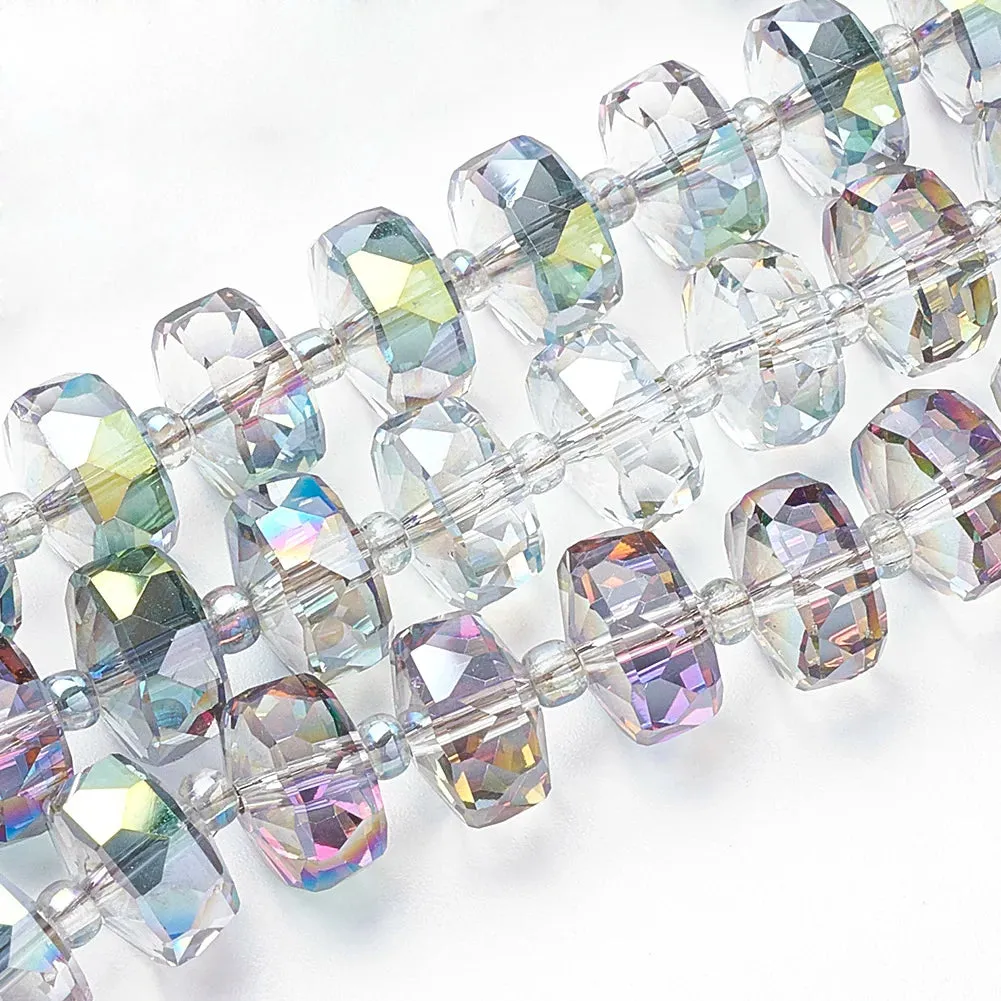 8mm/10mm Faceted Electroplated Glass Beads – Rainbow Spacers