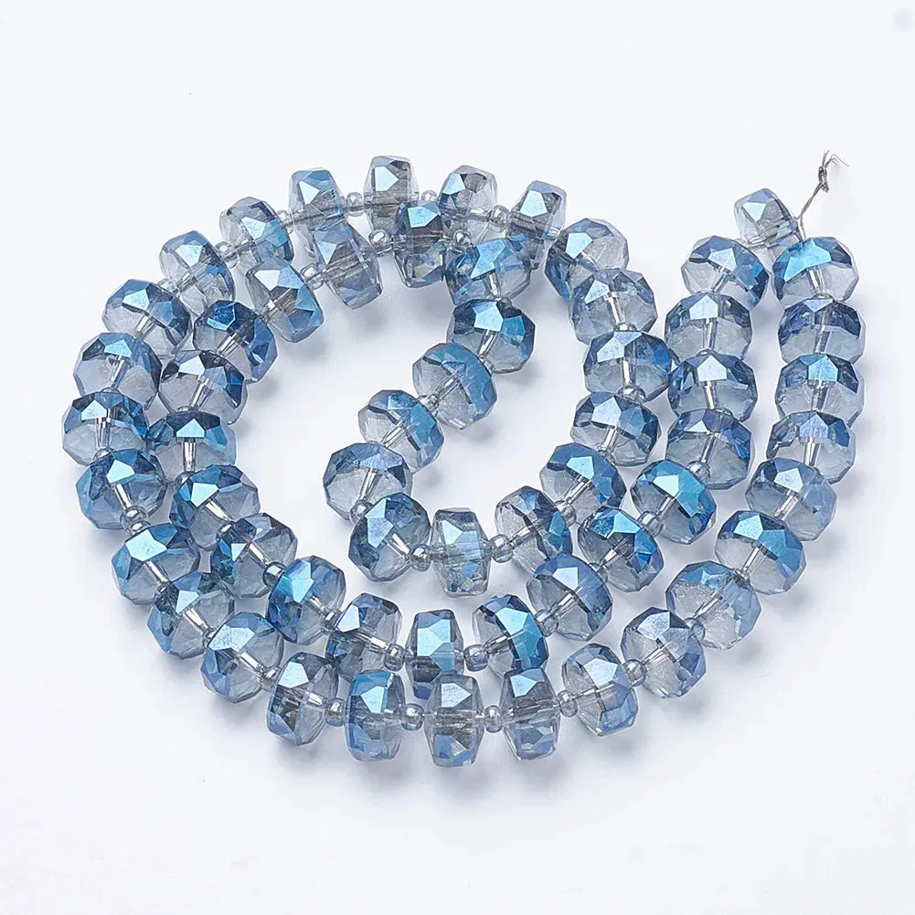 8mm/10mm Faceted Electroplated Glass Beads – Rainbow Spacers