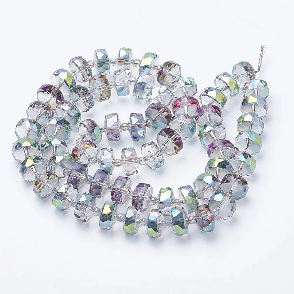 8mm/10mm Faceted Electroplated Glass Beads – Rainbow Spacers