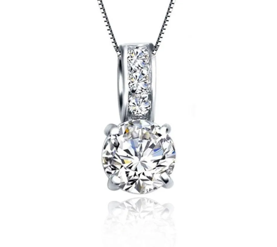 925 Sterling Silver Cubic Zircon Pendant Necklace Women Wedding Pendant for Valentines Day