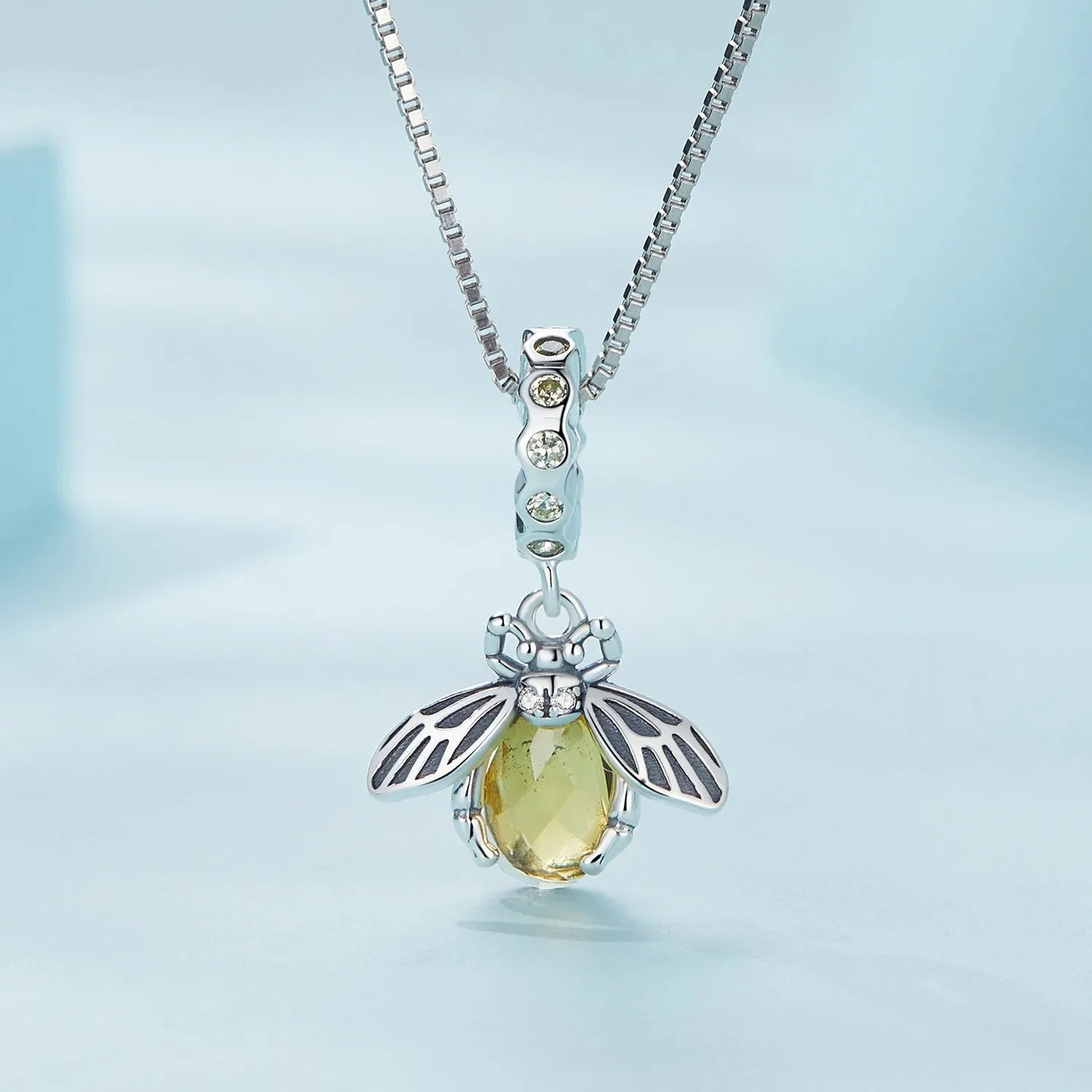 925 Sterling Silver Delicate Bee Pendant Necklace for Women Valentine Gift Silver Chain Fine Jewelry