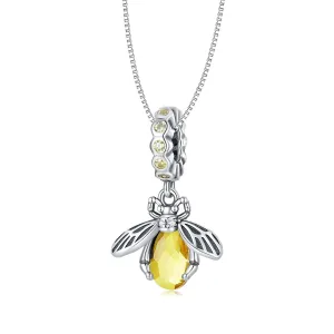 925 Sterling Silver Delicate Bee Pendant Necklace for Women Valentine Gift Silver Chain Fine Jewelry