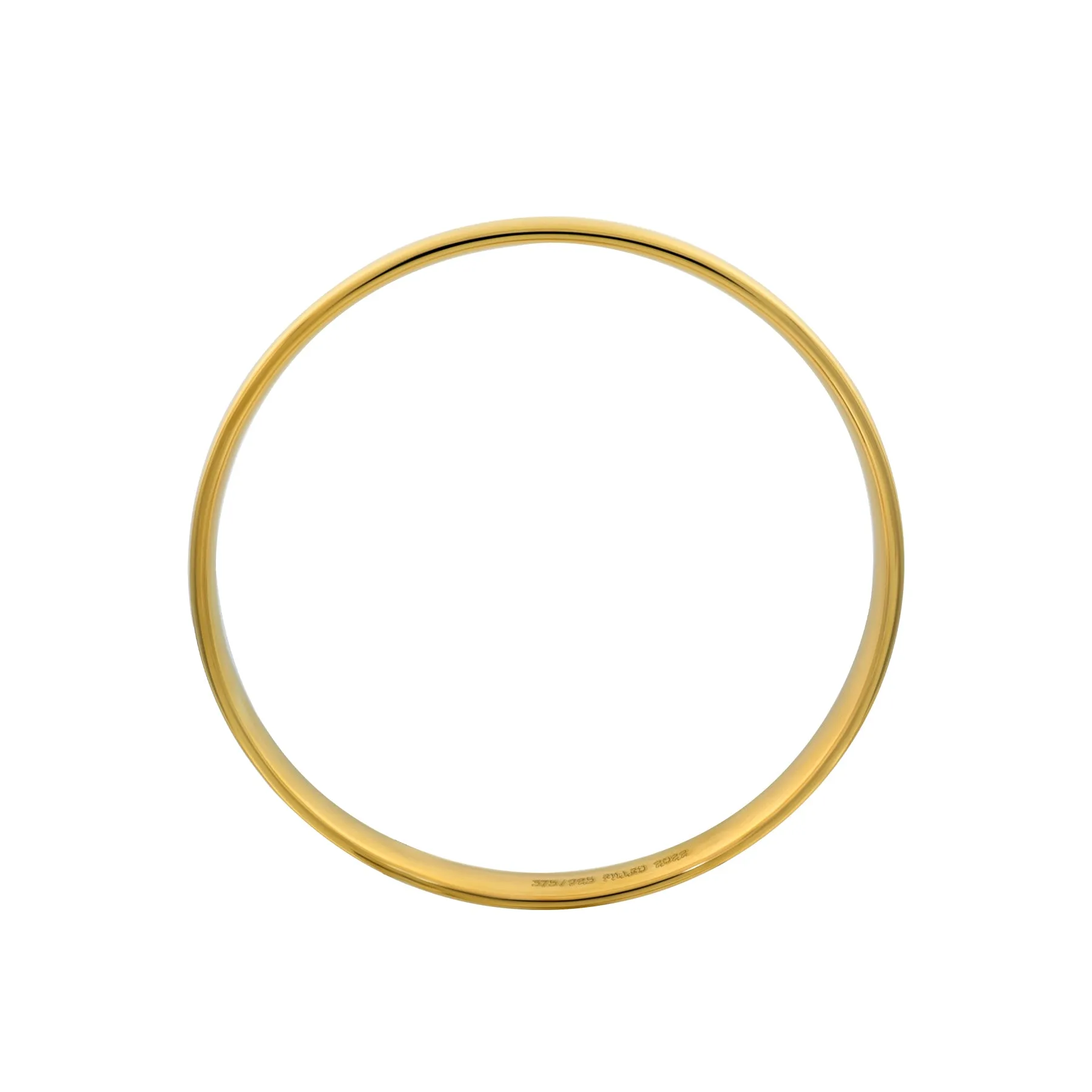 9K Gold Silver Filled Wide 6mm Bangle - 20728151