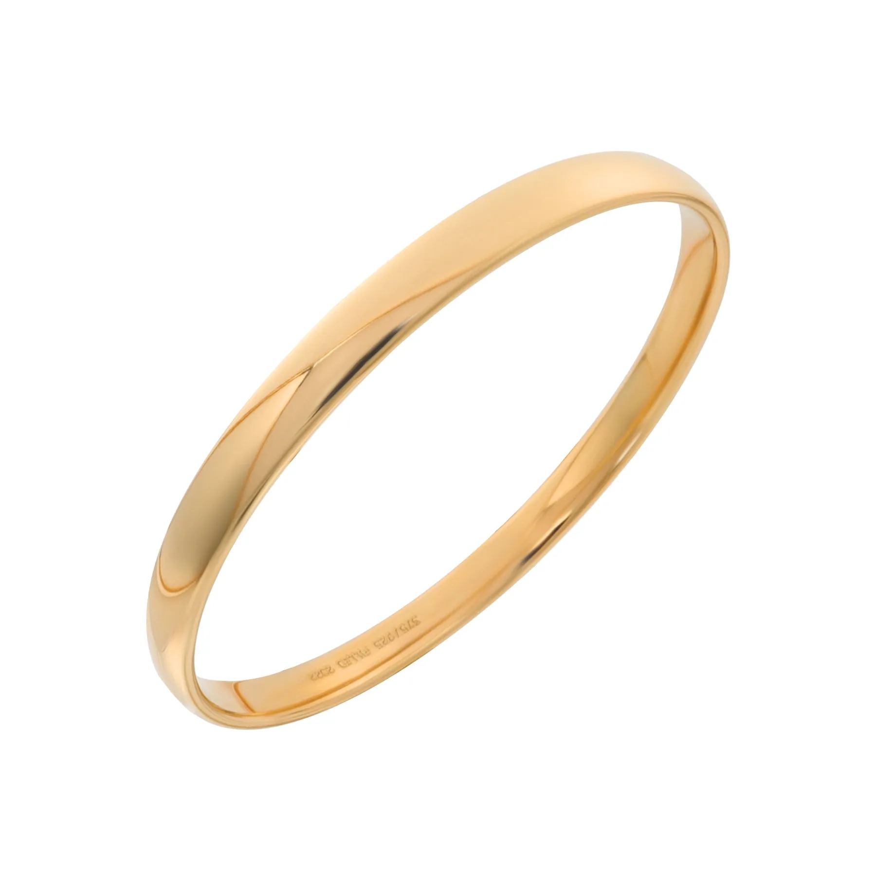 9K Gold Silver Filled Wide 6mm Bangle - 20728151