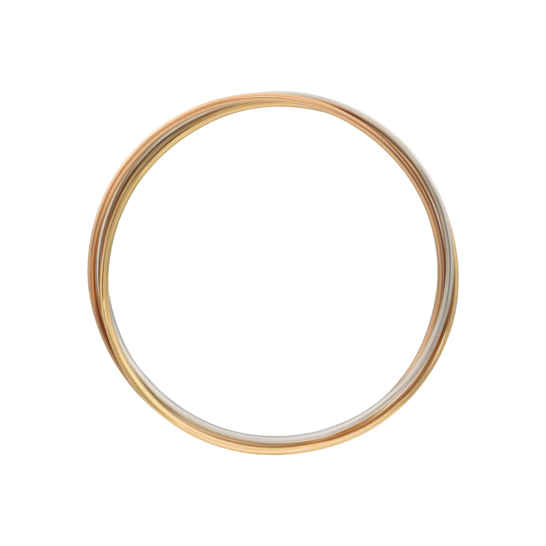 9K Three Tone Gold Silver Filled Wide 3mm Bangle - 20720070