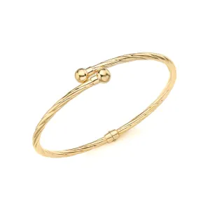 9K Yellow Gold 3mm Twist Crossover Bangle