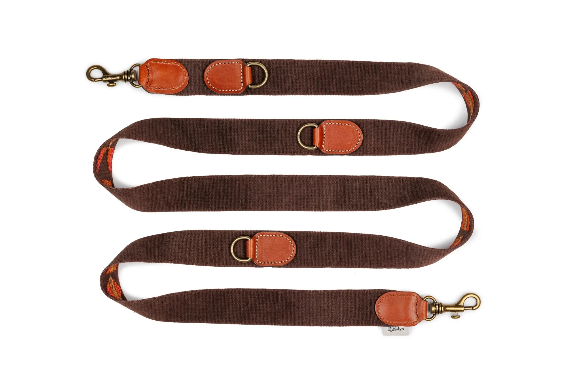 Adjustable Dog Lead: Etna Brown