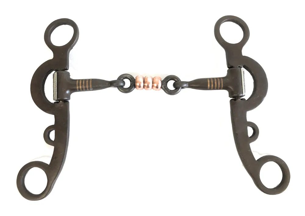 AJ Tack Argentine Three Piece Copper Dog Bone Snaffle Bit