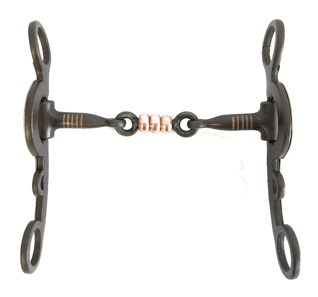 AJ Tack Argentine Three Piece Copper Dog Bone Snaffle Bit