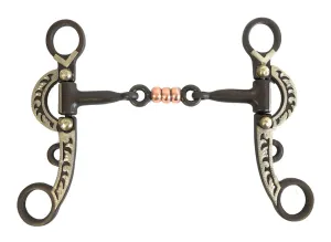 AJ Tack Argentine Three Piece Copper Dog Bone Snaffle Bit