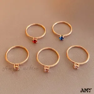 Amy Fashion - Shining Colorful Zircon Custom Closed Rings