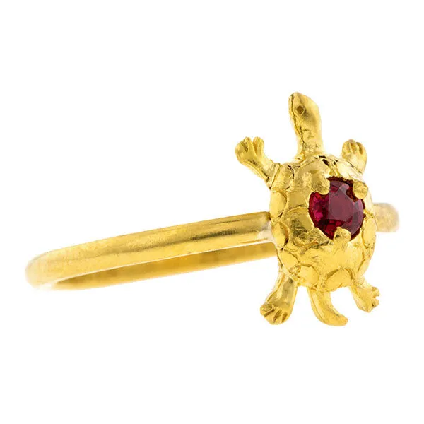 Antique Ruby Turtle Ring