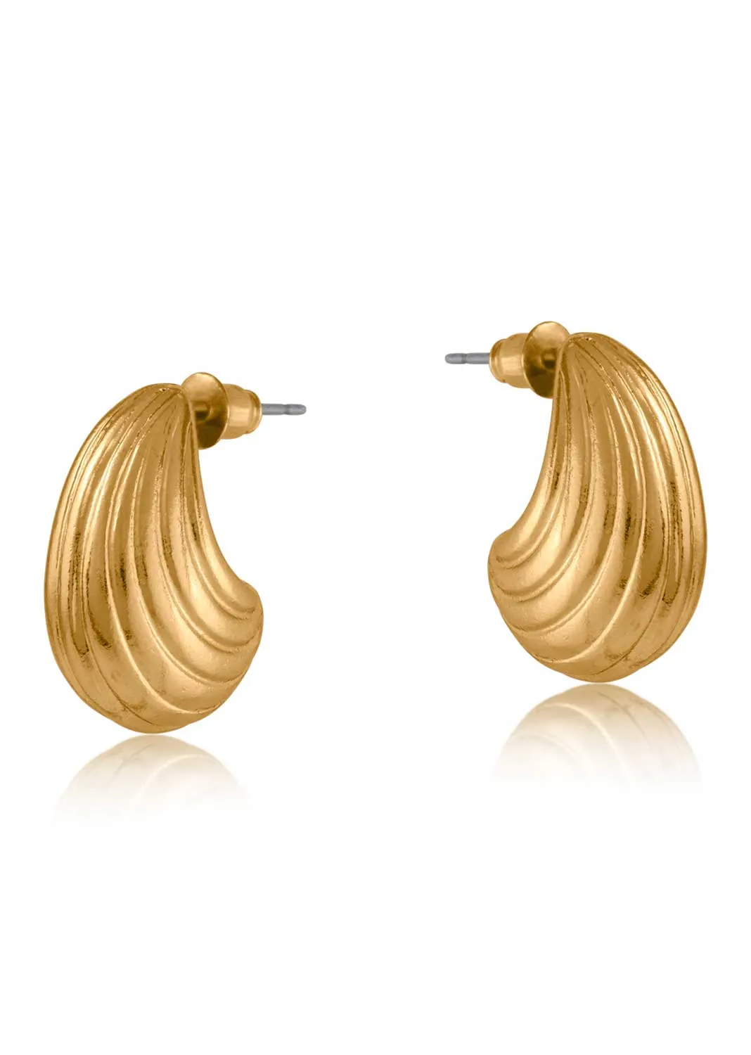 Aspasia Ripple Earrings in Gold